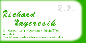 richard mayercsik business card